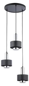 Luster na sajli RIF LUX 3xGX53/12W/230V pr. 38 cm crna/sjajni krom