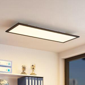 Lindby LED panel Nelios, 80 x 30 cm, CCT, crni, metal, prigušiva, Crno, Kuhinja, Plastika