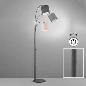 Podna lampa za sjenilo, pijesak/siva/crna, tri žarulje