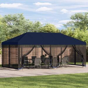 Paviljon s bočnim stranama 6 x 3 m Plava Poliester i čelik 190 - Plava / 6 x 3 m