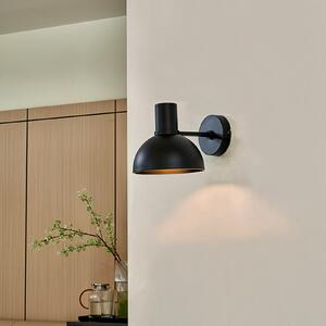 Lucande Mostrid zidna lampa od crnog željeza, prigušiva, Crno, Dnevni boravak/blagovaonica, Metal