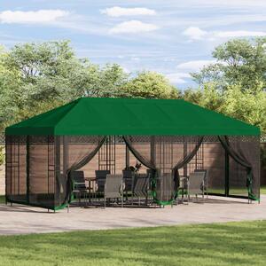 Paviljon s bočnim stranama 6 x 3 m Zelena Poliester i čelik 190 - Zelena / 6 x 3 m