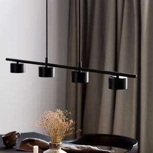 Nordlux Clyde LED visilica, četiri žarulje, ravna, prigušiva, Crno, Dnevni boravak/blagovaonica, Metal