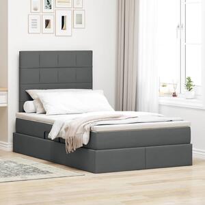 Krevet s madracem i skladištem Tamno siva 120 x 190 cm tkanina - Siva / 120 x 190 cm