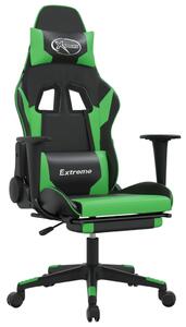 VidaXL Igraća stolica od umjetne kože s osloncem za noge Crna i zelena