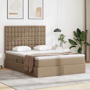 Krevet s od storage s madracem Kapućino 140 x 200 cm Lažna koža - Smeđa / 140 x 200 cm