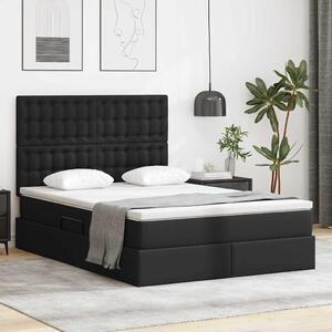 Krevet s od storage s madracem Crna 140 x 200 cm Lažna koža - Crna / 140 x 200 cm