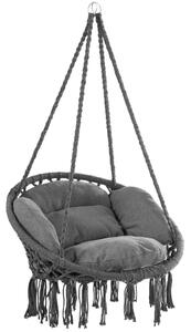 Viseća stolica BOHO s jastucima, Ø61 cm, antracit Jurhan