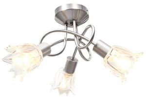 VidaXL Stropna svjetiljka sa staklenim sjenilima za 3 žarulje E14