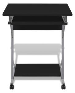 VidaXL Crni računalni stol s policom na izvlačenje
