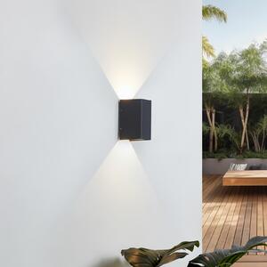 Lucande LED zidna lampa Kimian, visina 17 cm, antracit, IP54, Crno, Metal