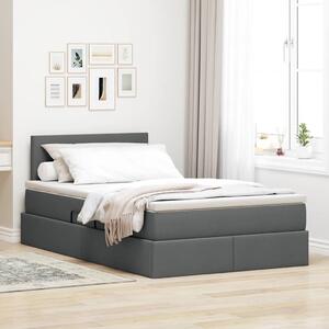 Krevet s madracem i skladištem Tamno siva 120 x 190 cm - Siva / 120 x 190 cm