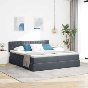 Krevet s od storage s madracem Tamno siva 90 x 200 cm - Siva / 90 x 200 cm