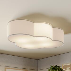 TK Lighting Stropna svjetiljka Cloud, bijela, tekstil, dužina 62 cm, E27, 4 žarulje., prigušiva, Bijela, Dnevni boravak/blagovaonica, Tkanina / tekstil