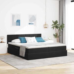 Krevet s od storage s madracem s uzglavljem Crna 100 x 200 cm - Crna / 100 x 200 cm