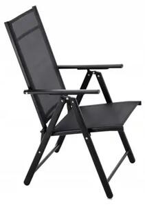Garden line sklopiva vrtna stolica čelična crna 66x53x107 cm – lagana i izdržljiva