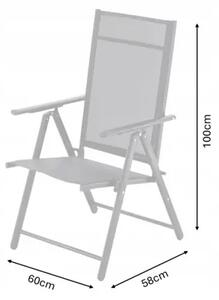 Garden line sklopiva vrtna stolica čelična crna 66x53x107 cm – lagana i izdržljiva