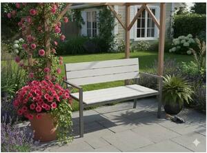 Garden line vrtna klupa siva 118x54x77 cm – čvrsta i moderna za vanjski prostor