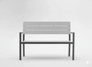 Garden line vrtna klupa siva 118x54x77 cm – čvrsta i moderna za vanjski prostor