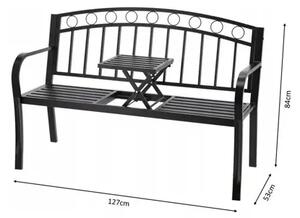 Garden line vrtna klupa s razglobivim stolom 127x53x84 cm – elegantno rješenje za vanjski prostor