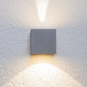 Lucande LED vanjska zidna svjetiljka Jarno, srebrna, metal, 9cm