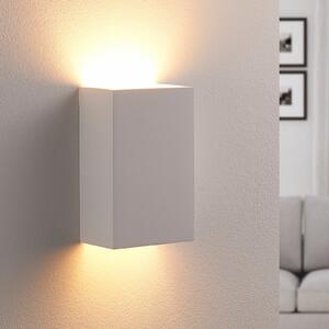 Lindby zidna lampa Colja, kvadratna, visina 16 cm, gips, bijela