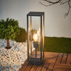 Lucande postolje svjetlo Annalea, 50 cm, antracit, IP54, Crno, Metal