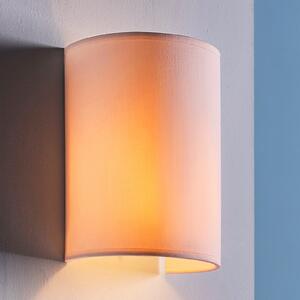 Lindby zidna lampa Annalisa, visina 20 cm, bijela, tekstil, prigušiva, Bijela, Dnevni boravak/blagovaonica, Tkanina / tekstil