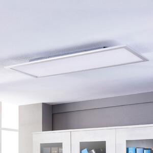 Lindby LED panel Livel, 4000K, 120cm x 30cm, srebrna, metal, Metalik, Kuhinja, Plastika