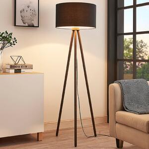 Tekstilna podna lampa Majken - tamno siva/crna