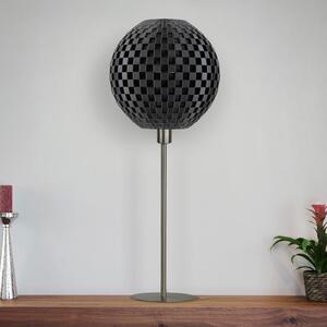 Stolna lampa pletena kugla s bazom, crna