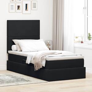 Krevet s madracem i skladištem Crna 90 x 200 cm Baršun - Crna / 90 x 200 cm