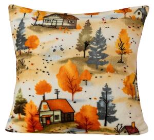 Jastučnica od mikroplyša AUTUMN VILLAGE 45x45 cm, šarena