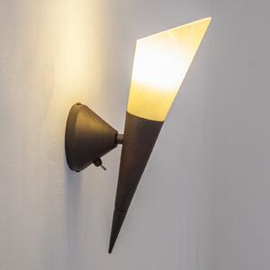 Lindby zidna lampa Alva, rđasta boja, staklo, visina 34 cm, E14, prigušiva, Smeđa / hrđa, Područje hodnika, Metal