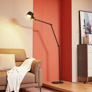 Lucande podna lampa Silka, visina 216 cm, crna, metal