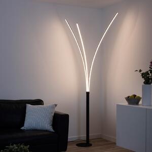 Maja LED podna lampa, tri žarulje crna