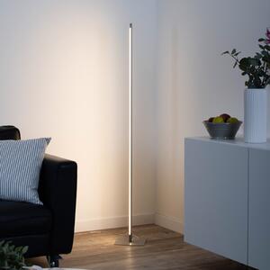 Bella LED podna lampa, ravna, četvrtasto postolje, čelik