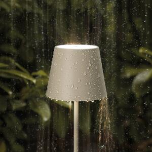 Sigor LED baterijska stolna lampa Nuindie mini, USB-C, bež, IP54, prigušiva, prigušiva, Bež, Dnevni boravak/blagovaonica, Aluminij