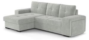Razvlačna sofa s spremištem i tabureom PALERMO svijetlo siva lijeva