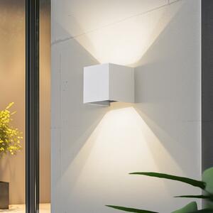 Lindby Smart LED vanjska zidna svjetiljka Dara, 10 cm, bijela, CCT Tuya
