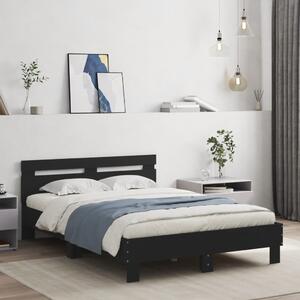 Okvir kreveta s uzglavljem i LED crni 120 x 200 cm - Crna / 120 x 200 cm