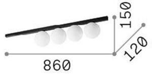 Ideal Lux stropna lampa Binomio, bijela, 4 žarulje, metal, staklo