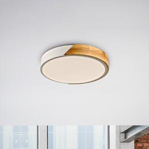JUST LIGHT. GmbH SAMO SVJETLO. Bila LED stropna svjetiljka, bijela, Ø 32 cm, drvo, Drvo, Dnevni boravak/blagovaonica, Drvo