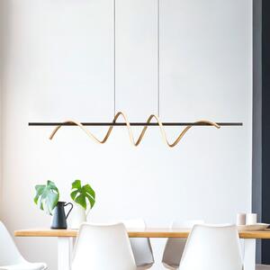 JUST LIGHT. GmbH SAMO SVJETLO. Emanda LED viseća svjetiljka, željezo, crno-mesing, prigušiva, Crno, Dnevni boravak/blagovaonica, Metal