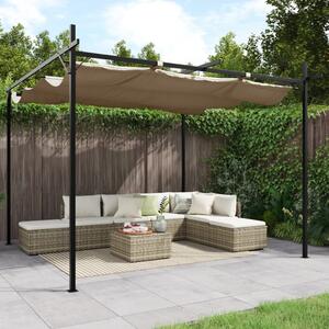 Pergola s pomičnim krovom smeđesiva 295 x 292 x 230 cm - Tupe / 295 x 292 x 230 cm