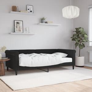Dnevni krevet s madracem crni 90 x 190 cm baršunasti - Crna / 90 x 190 cm