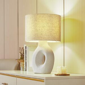 Lindby stolna lampa Thalassia, bijela, Ø 30 cm, keramika