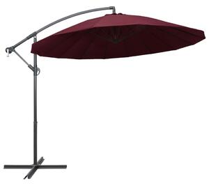 Viseći suncobran bordo 3 m s aluminijskim stupom - Crvena / N/A