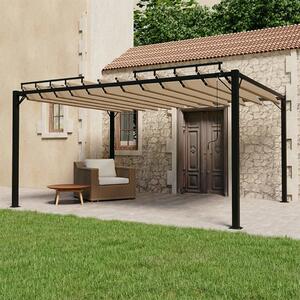 Sjenica s rešetkastim krovom 3x4 m smeđe-siva tkanina/aluminij - Tupe / 3 x 4 m