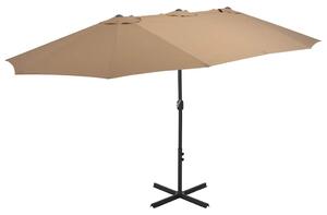 Vanjski suncobran s aluminijskim stupom 460 x 270 cm smeđesivi - Tupe / N/A